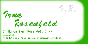 irma rosenfeld business card